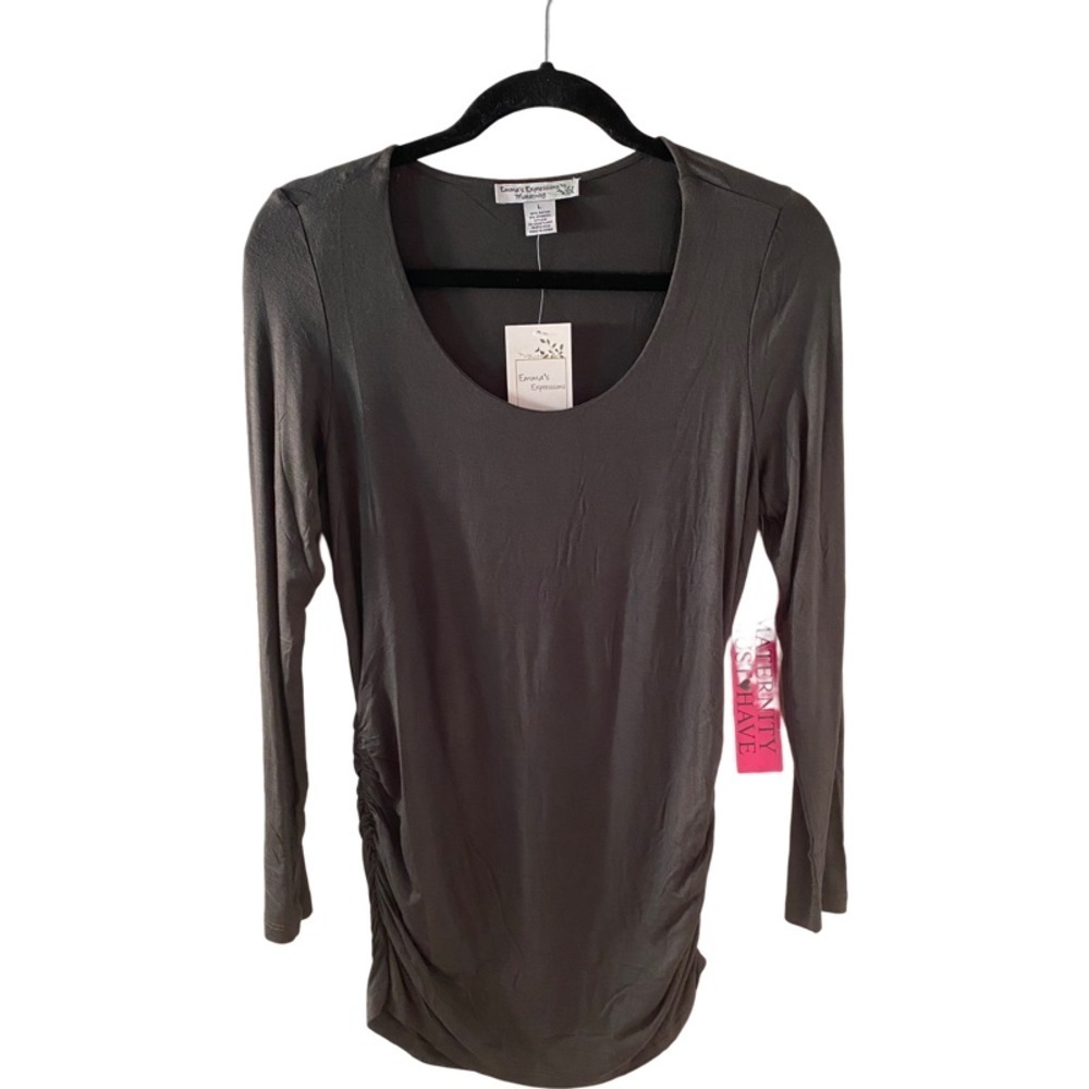 Emma’s Expressions maternity top. Size L. Army green. Long sleeve.